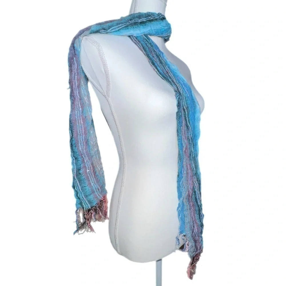 Beautiful‎ Accessory - Vibrant Blue Multicolored Scarf